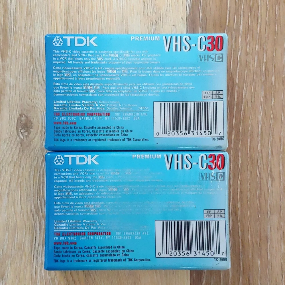 Brand New TDK Premium VHS-C30 Camcorder Video Cassette